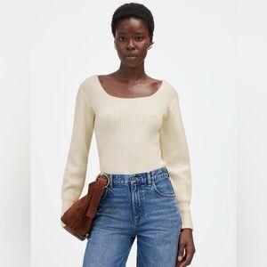 Madewell Square-Neck ribbed sweater top